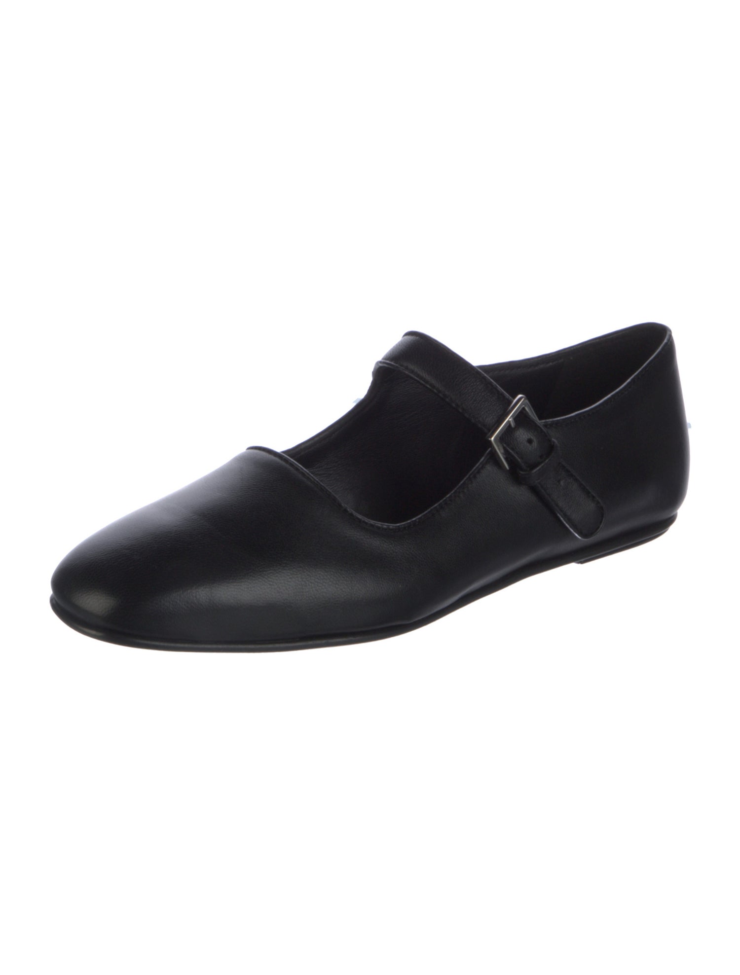 The Row Leather Mary Jane Flats