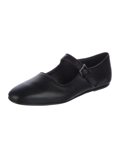 The Row Leather Mary Jane Flats