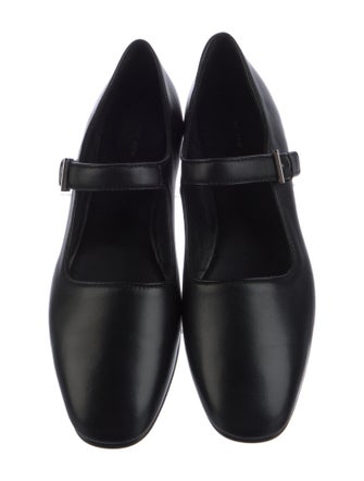 The Row Leather Mary Jane Flats