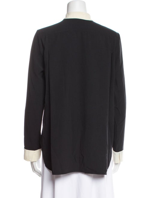 The Row Mock Neck Long Sleeve Button-Up Top
