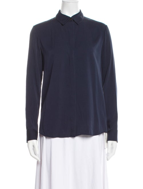 The Row Silk Long Sleeve Button-Up Top