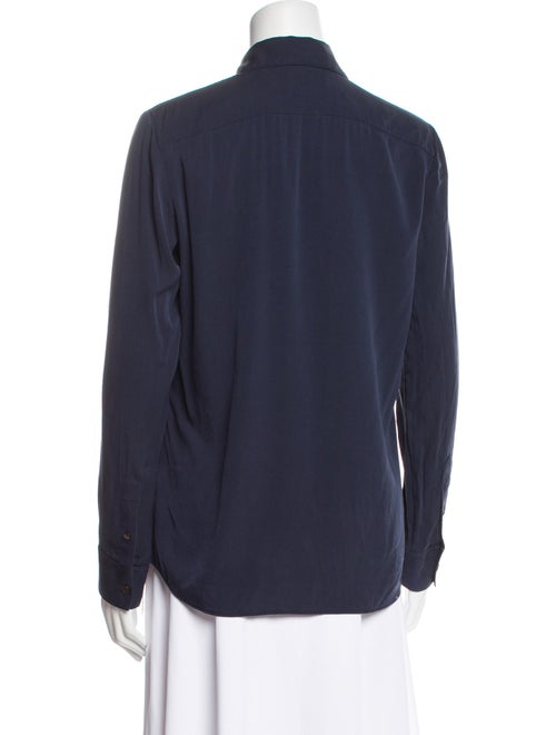 The Row Silk Long Sleeve Button-Up Top