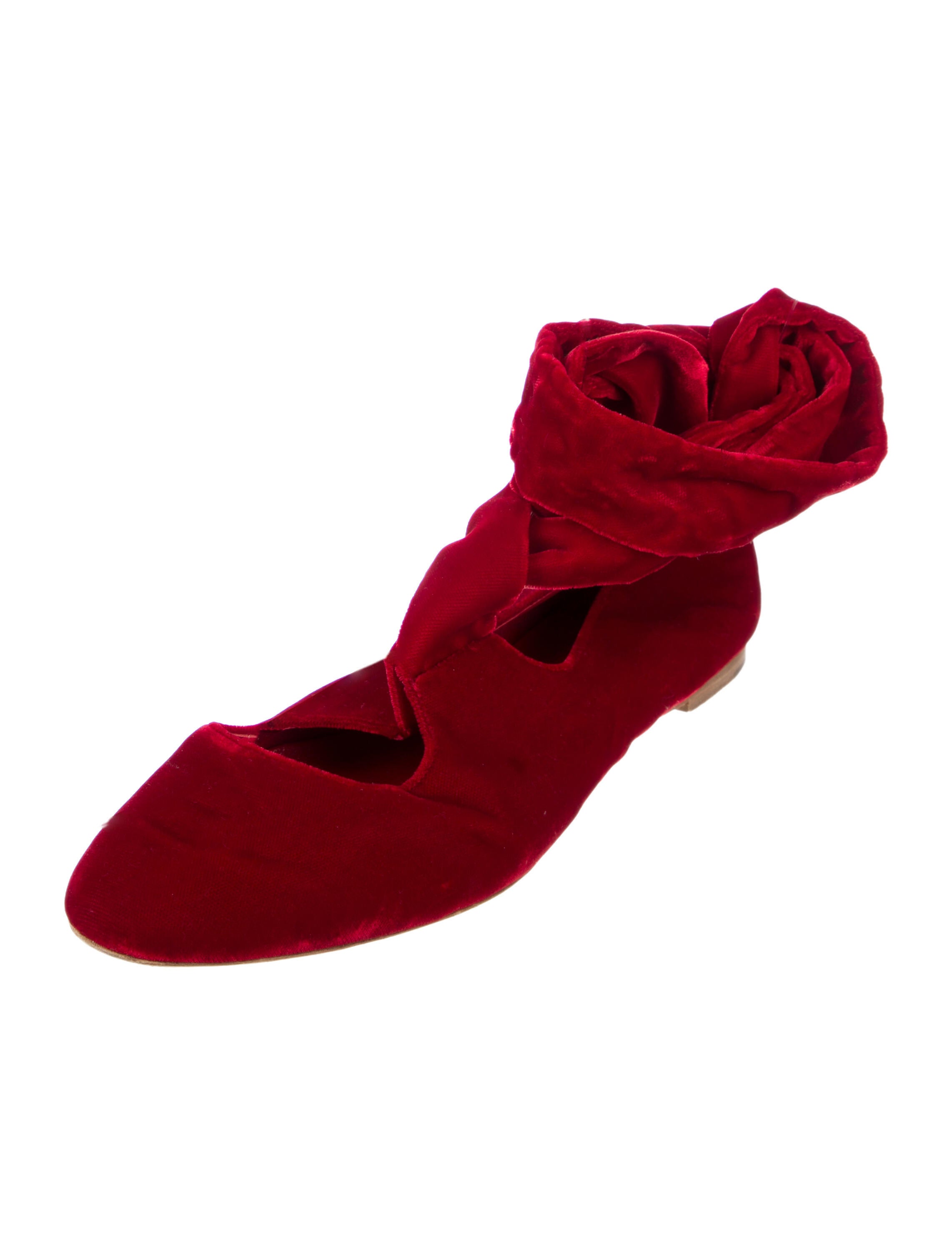 The Row Elodie Velvet Ballet Flats