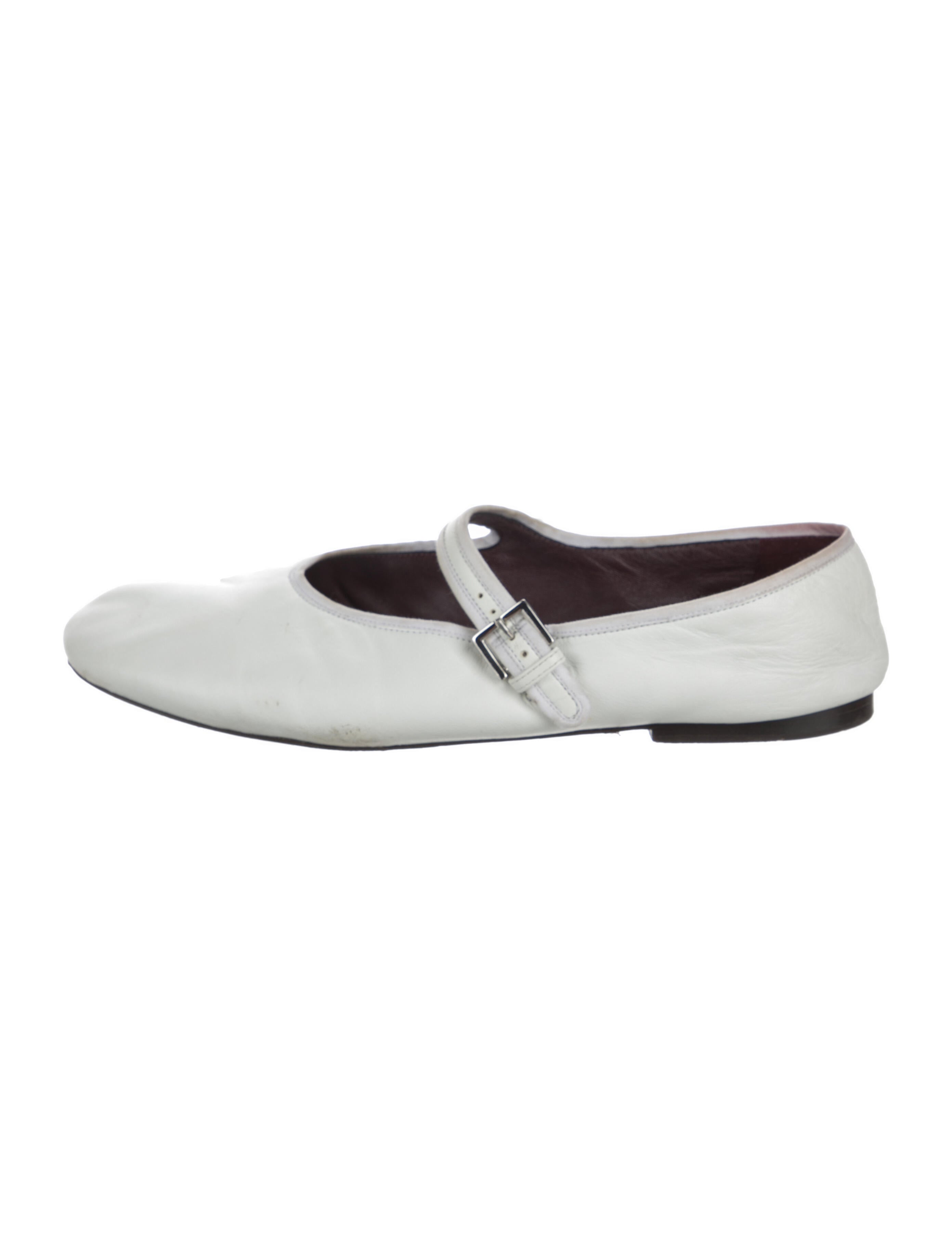 The Row Ava Leather Mary Jane Flats