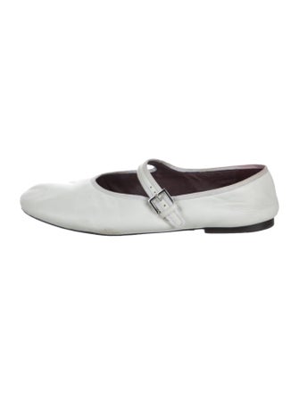 The Row Ava Leather Mary Jane Flats