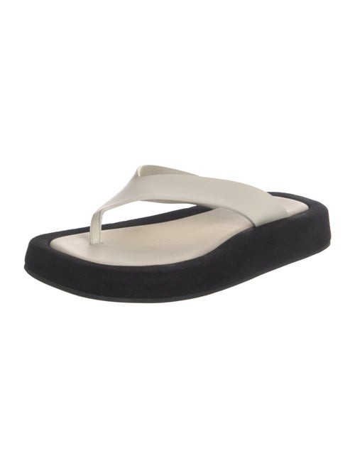 The Row Ginza Platform Leather Flip Flops