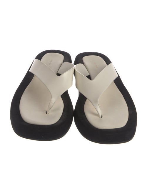 The Row Ginza Platform Leather Flip Flops