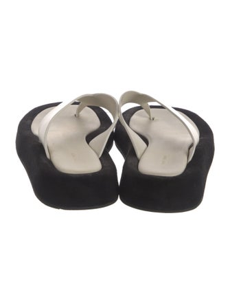 The Row Ginza Platform Leather Flip Flops