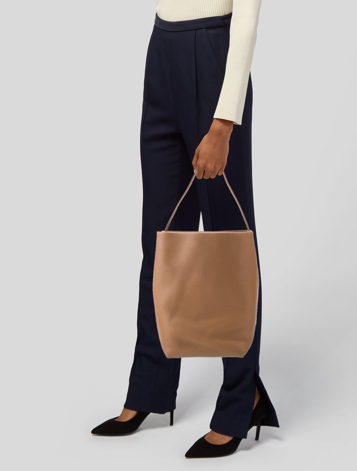 The Row Leather N/S Park Tote Large