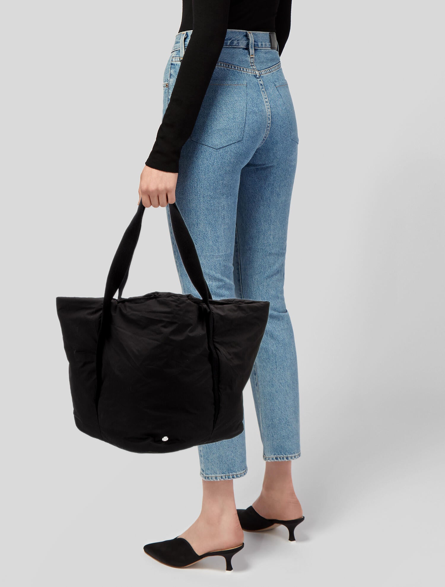 The Row Nylon Nylon Drew Tote Black