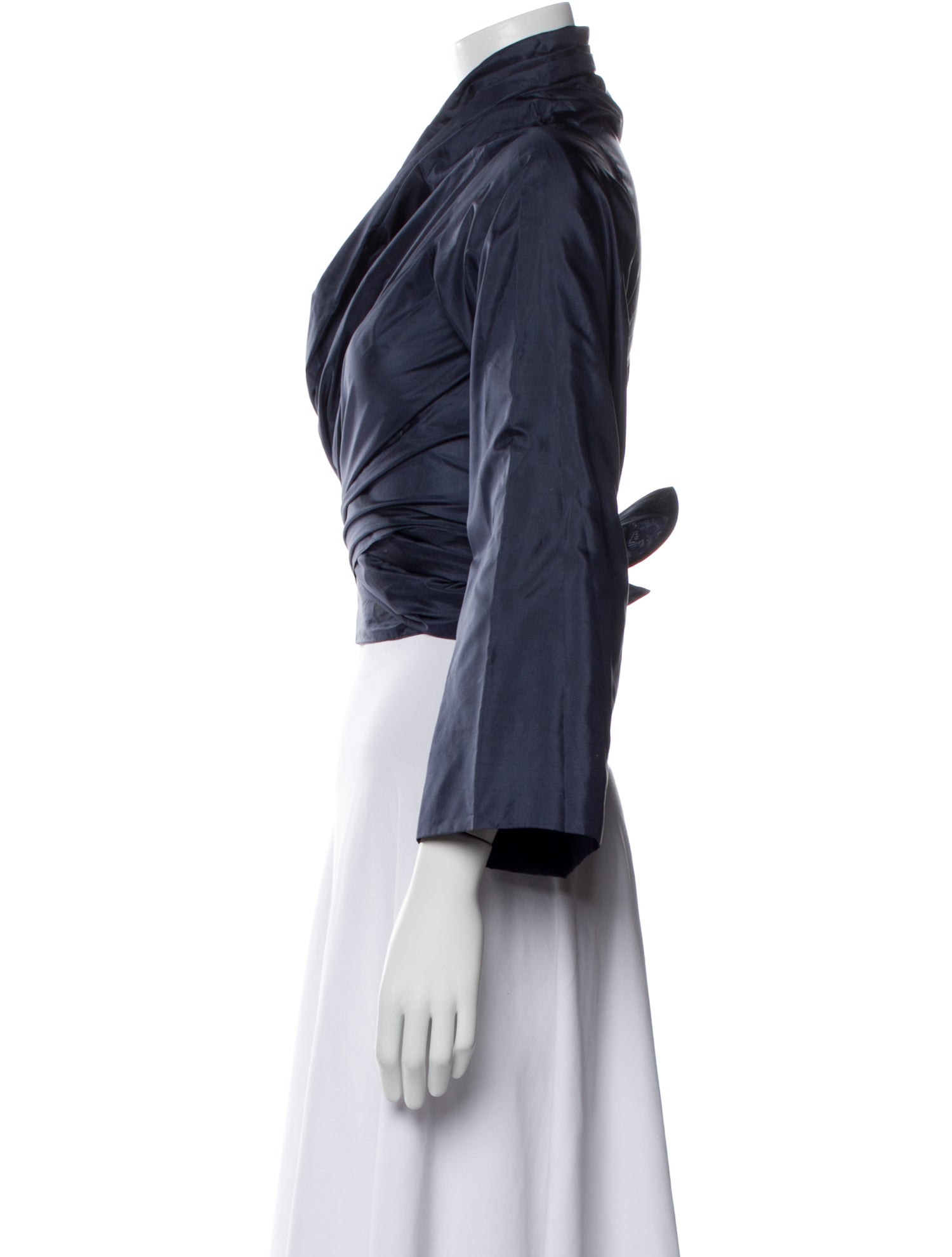 The Row Silk Cowl Neck Crop Top