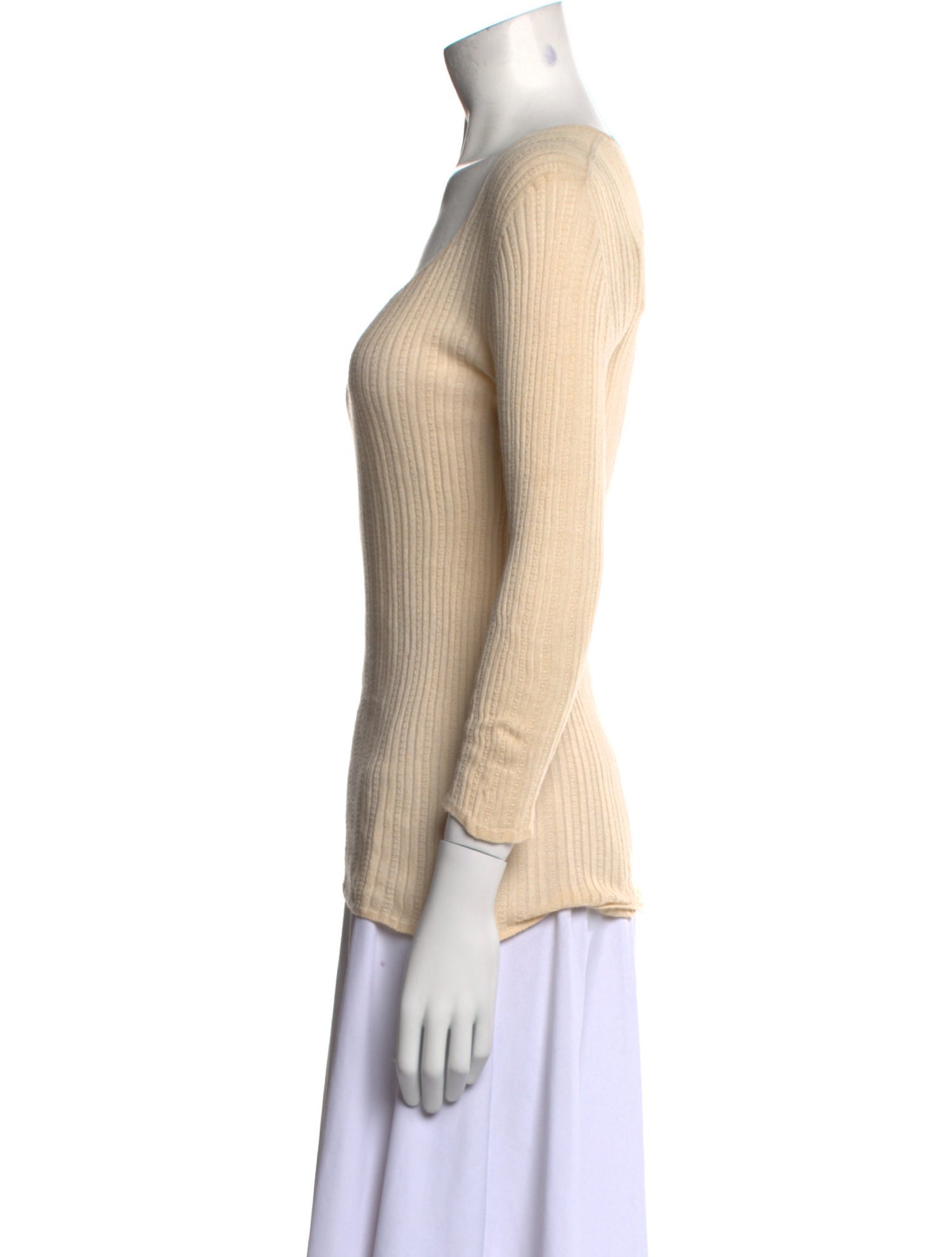 The Row Scoop Neck Three-Quarter Sleeve Top