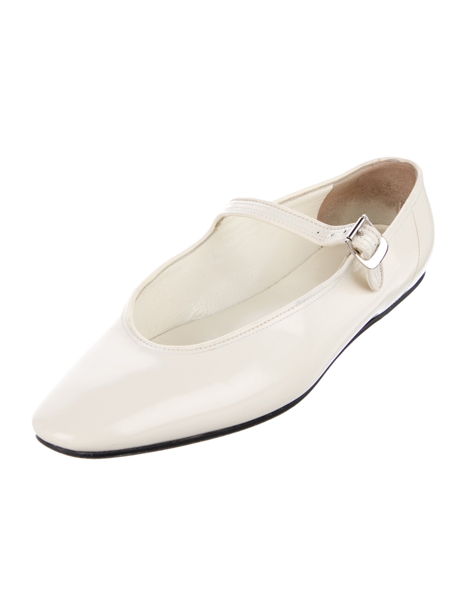The Row Leather Mary Jane Flats