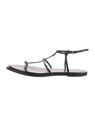 The Row T-Bar Leather T-Strap Sandals