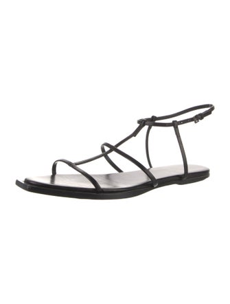 The Row T-Bar Leather T-Strap Sandals