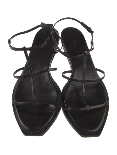 The Row T-Bar Leather T-Strap Sandals
