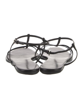 The Row T-Bar Leather T-Strap Sandals