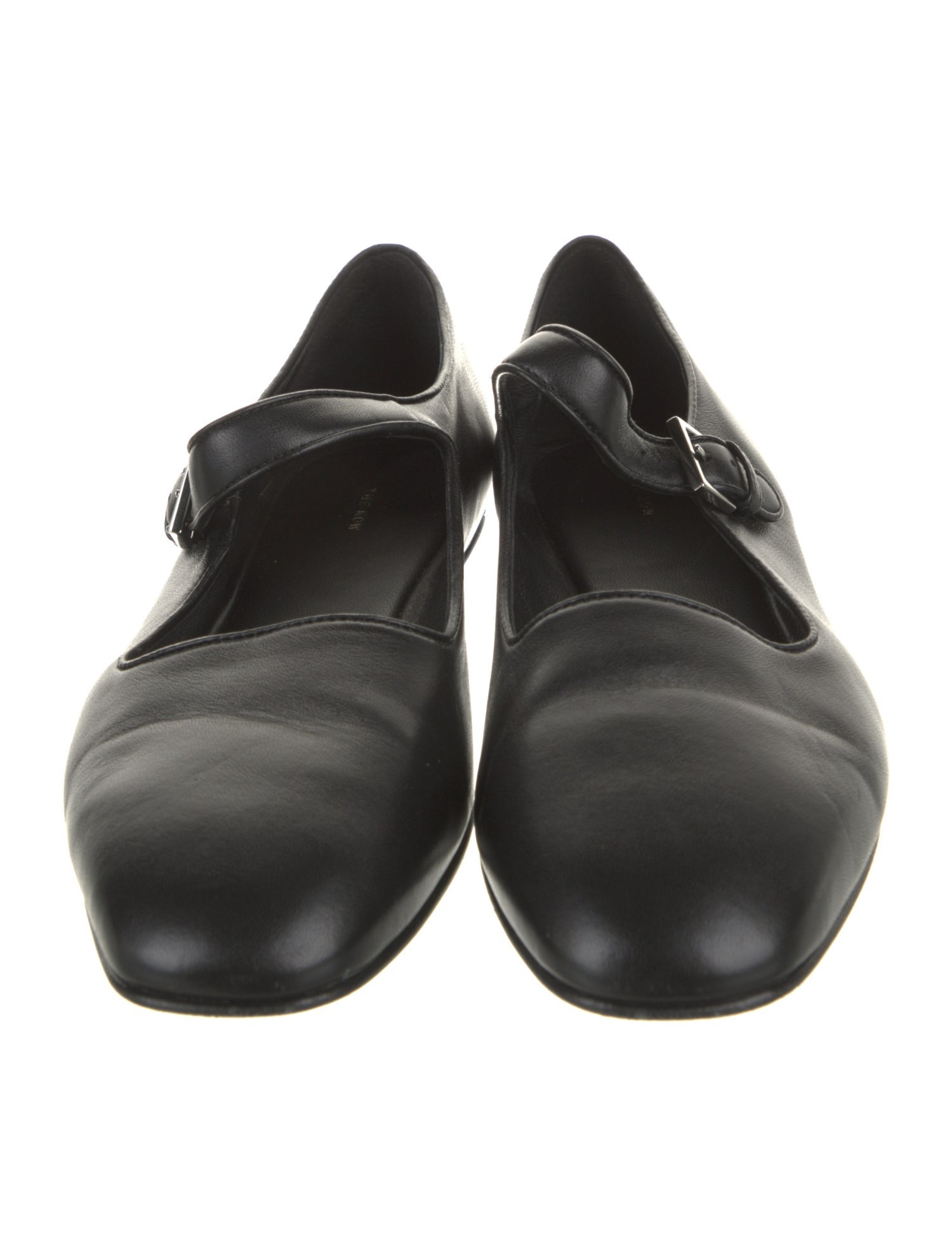 The Row Leather Mary Jane Flats