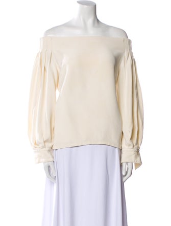 The Row Off-The-Shoulder Long Sleeve Blouse