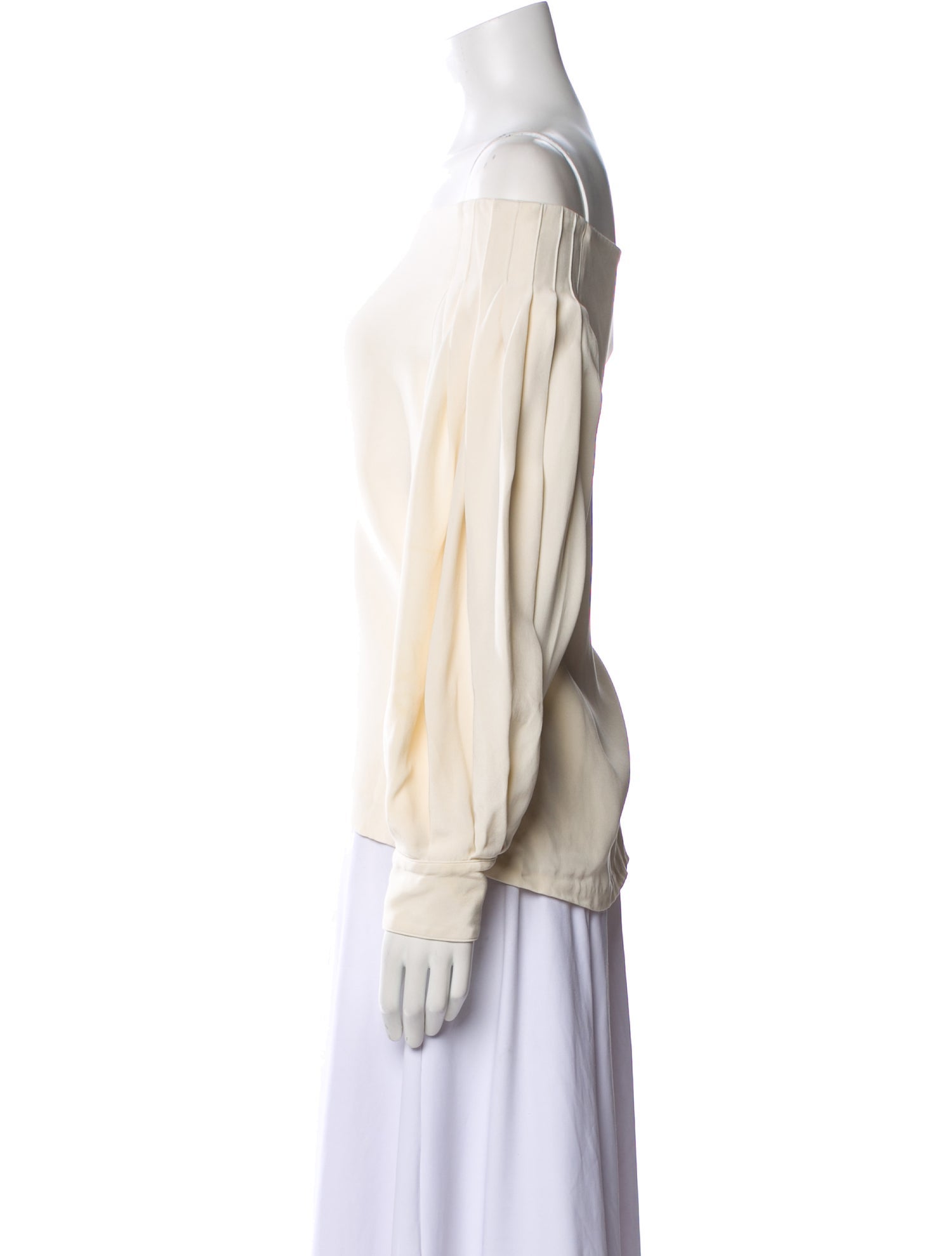 The Row Off-The-Shoulder Long Sleeve Blouse