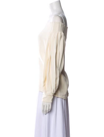 The Row Off-The-Shoulder Long Sleeve Blouse