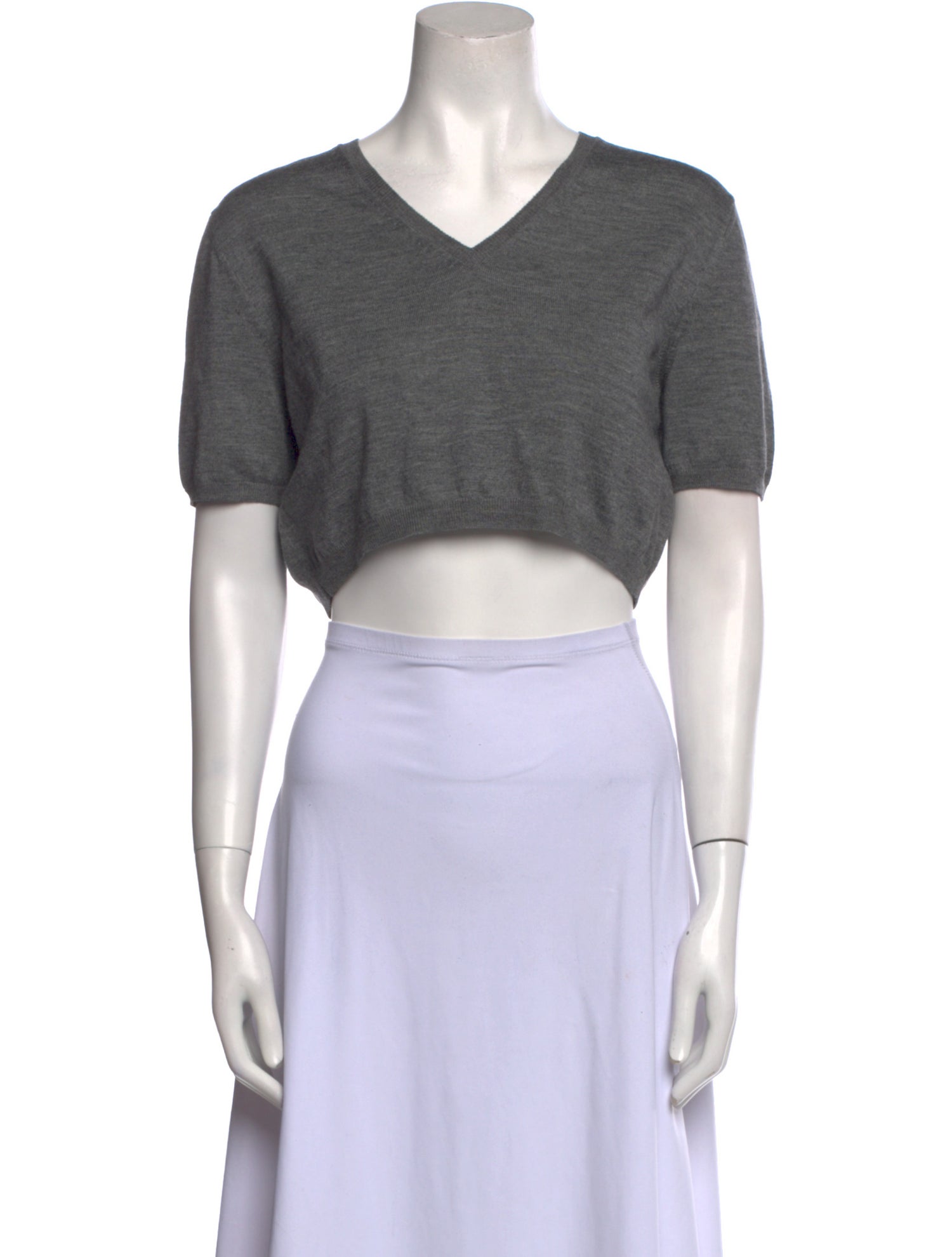 The Row Wool V-Neck Crop Top