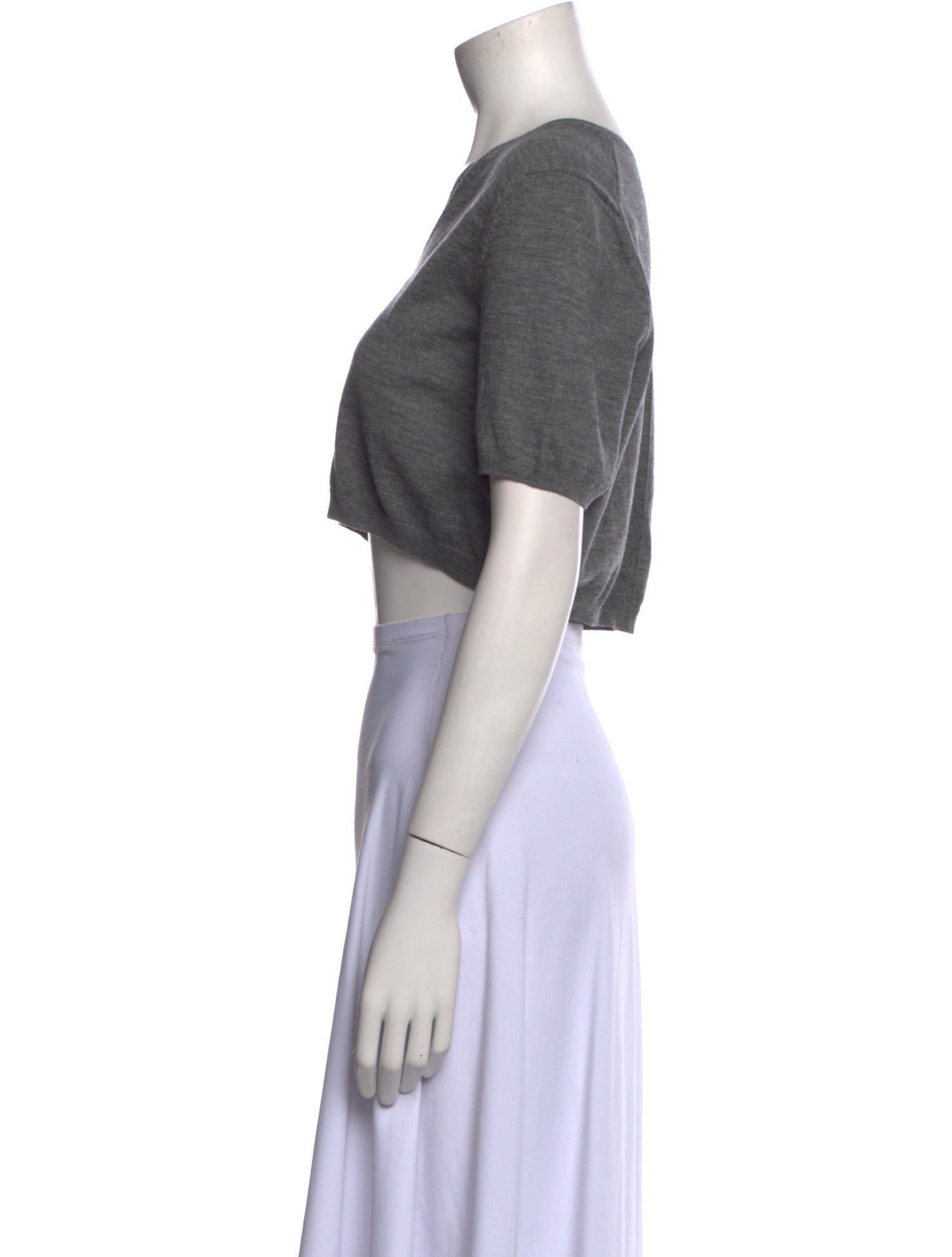 The Row Wool V-Neck Crop Top