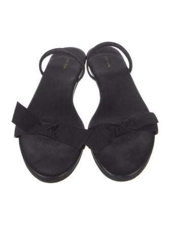 The Row Leather Bow Accents Slingback Sandals