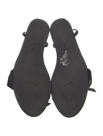 The Row Leather Bow Accents Slingback Sandals