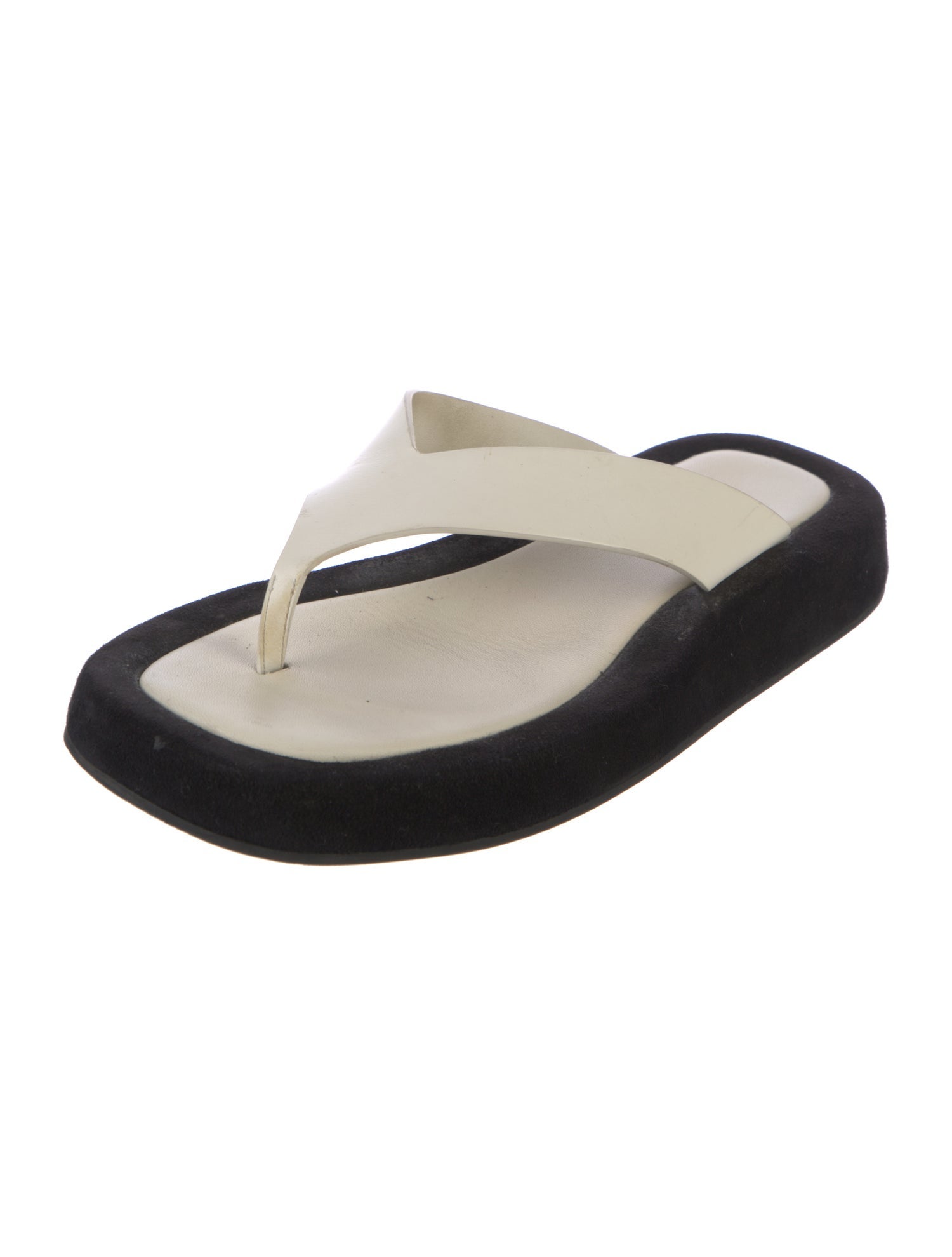 The Row Leather Flip Flops