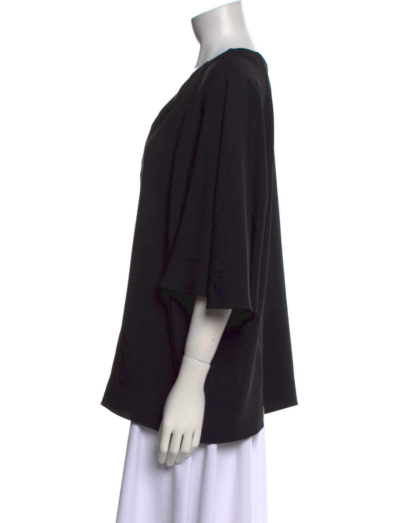 The Row V-Neck Three-Quarter Sleeve Blouse