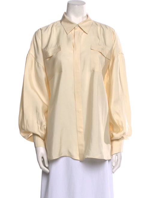 The Row Abigail Silk Button-Up Top