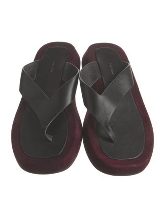 The Row Ginzo Suede Flip Flops