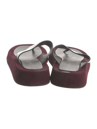 The Row Ginzo Suede Flip Flops