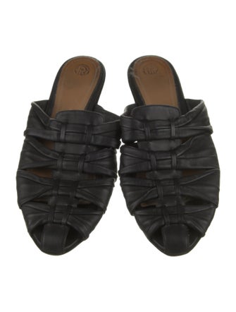 The Row Leather Cutout Accent Slides