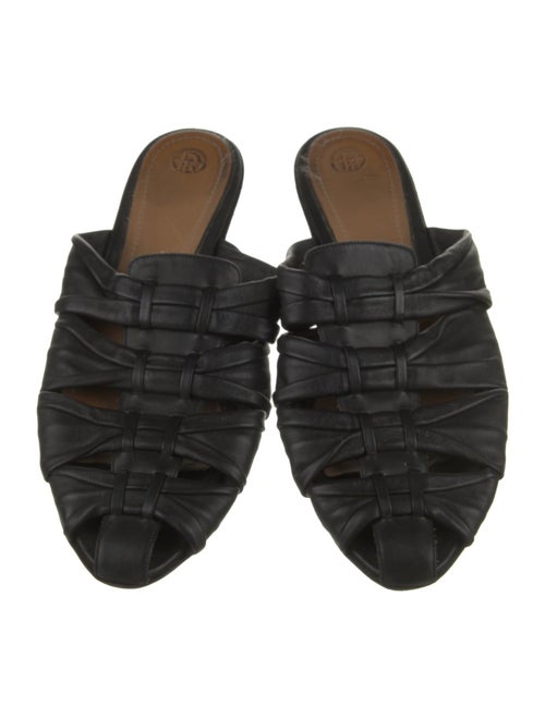 The Row Leather Cutout Accent Slides