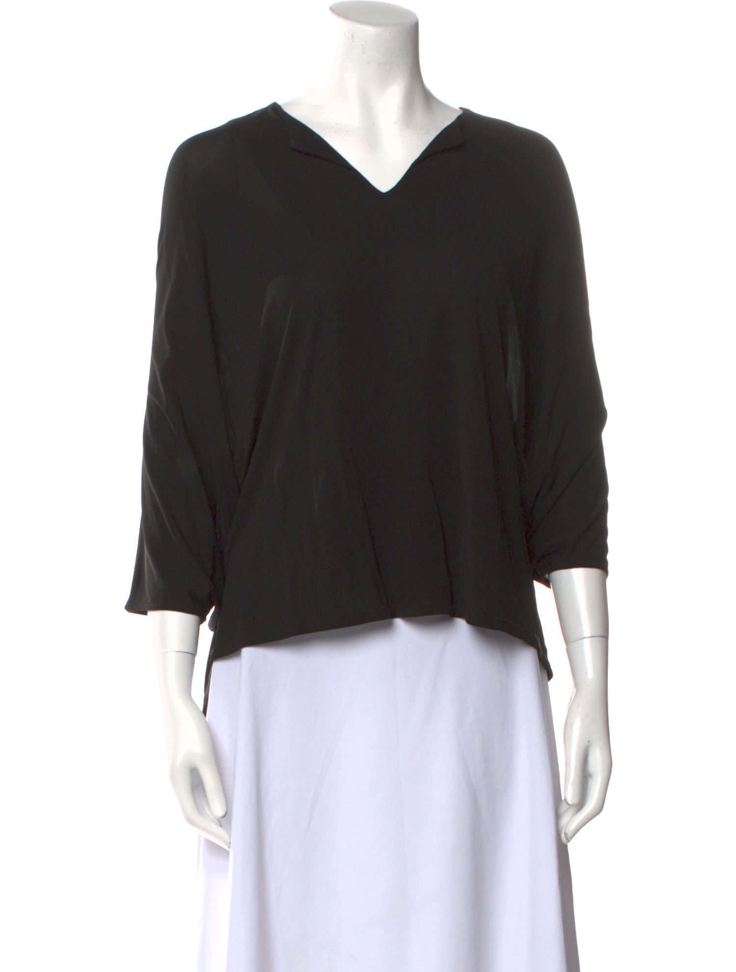 The Row V-Neck Three-Quarter Sleeve Top