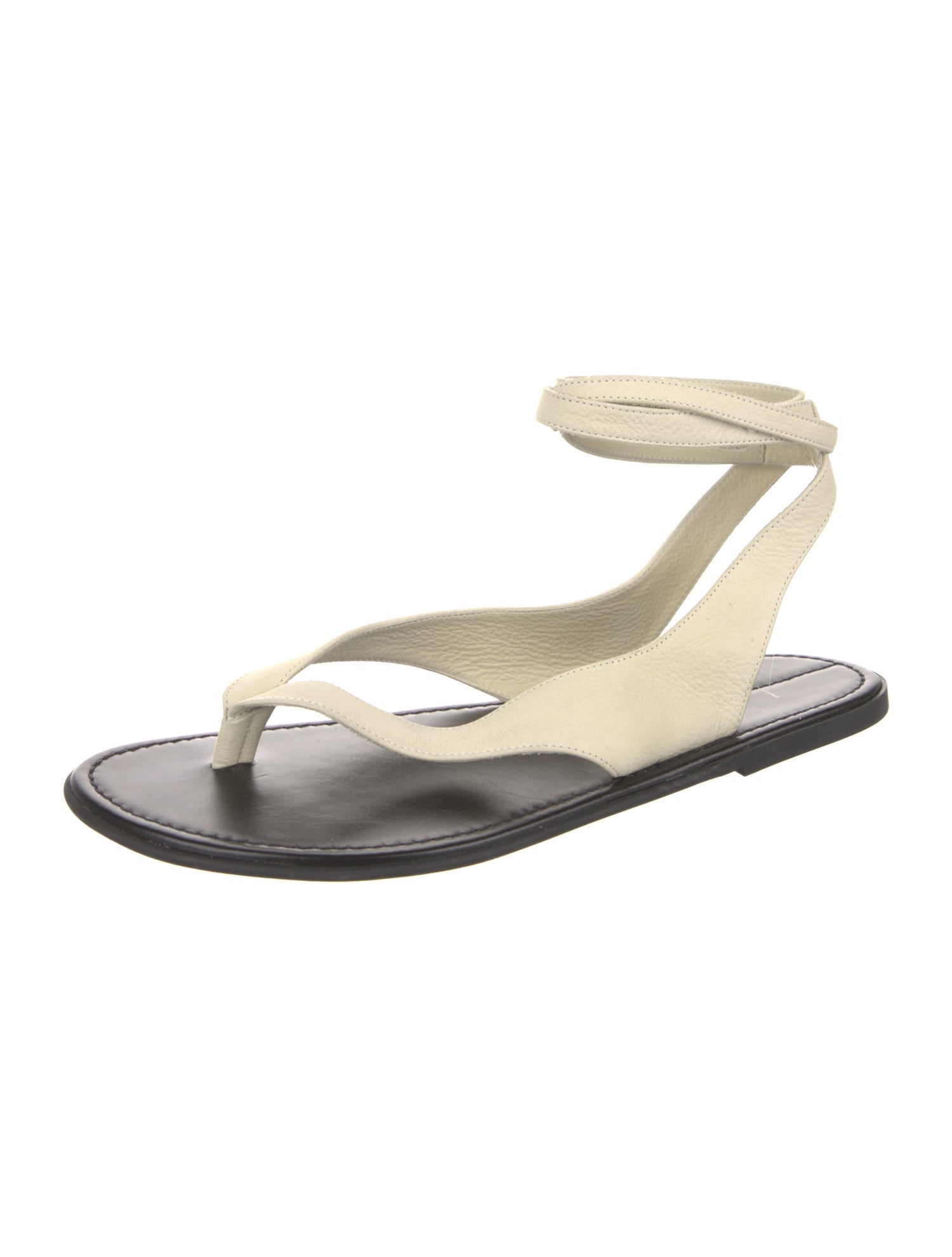 The Row Leather Colorblock Pattern Sandals