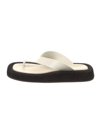 The Row Ginza Leather Flip Flops
