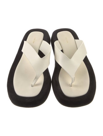 The Row Ginza Leather Flip Flops