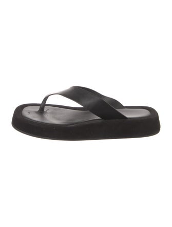 The Row Ginza Leather Flip Flops
