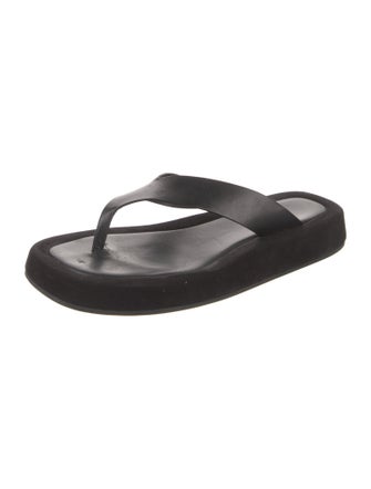 The Row Ginza Leather Flip Flops
