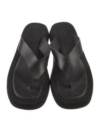 The Row Ginza Leather Flip Flops
