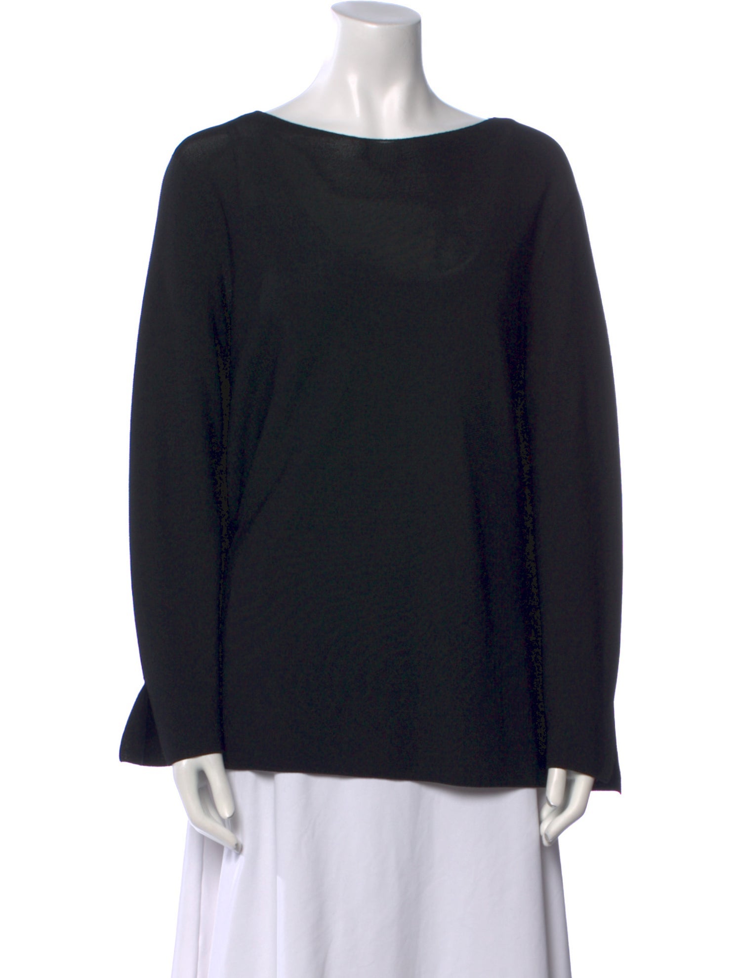 The Row Bateau Neckline Long Sleeve Top