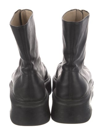 The Row Zipped 1 Leather Combat Boots