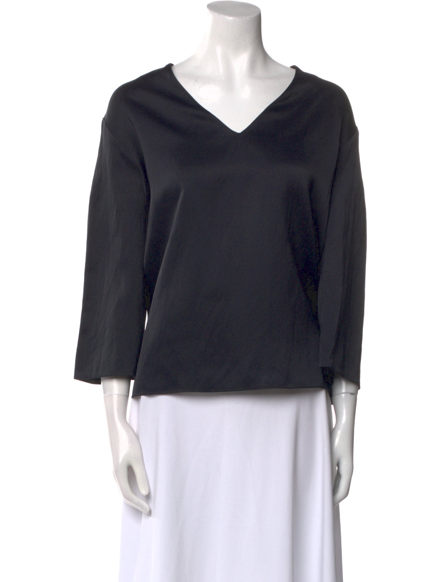 The Row V-Neck Three-Quarter Sleeve Top