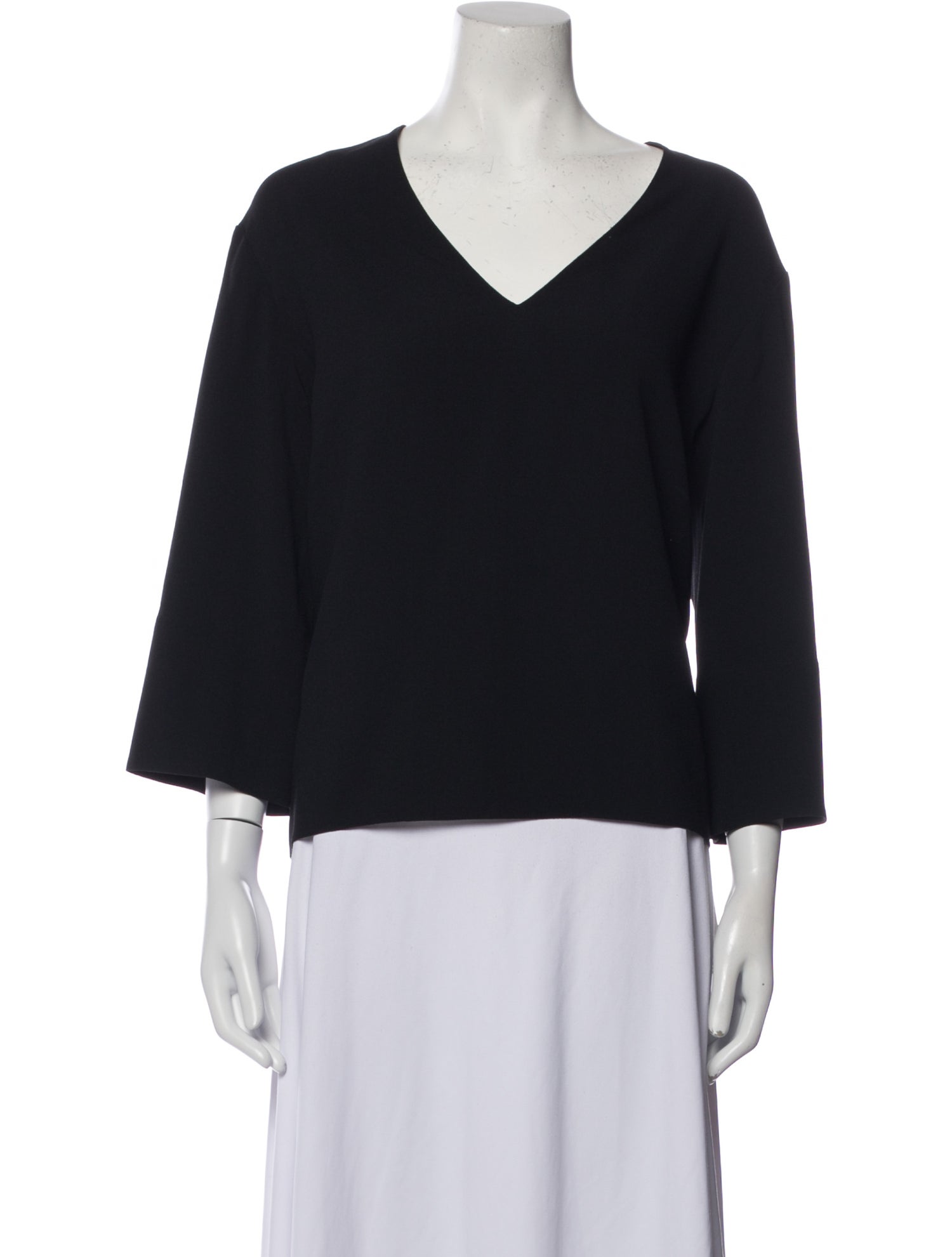 The Row V-Neck Three-Quarter Sleeve Top