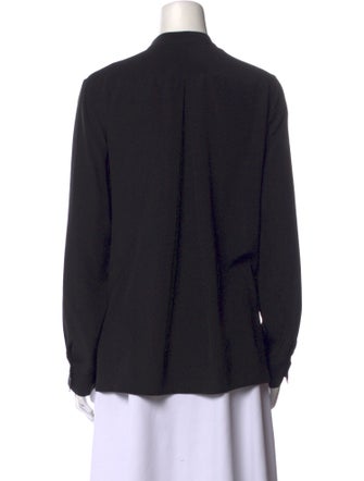 The Row Silk Mock Neck Button-Up Top