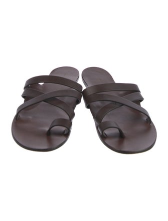 The Row Leather Slides