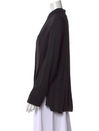 The Row Silk Long Sleeve Button-Up Top